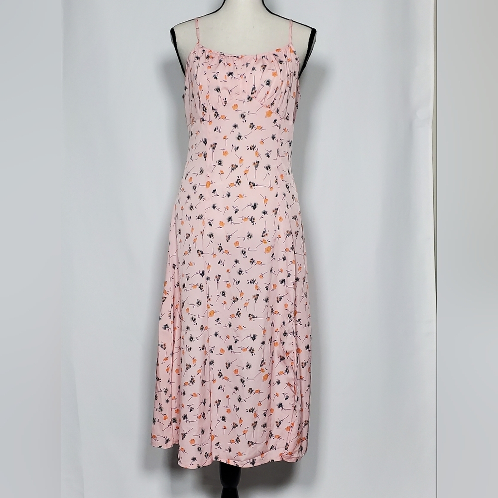 Floral Pink Spaghetti Strap Dress Juniors M